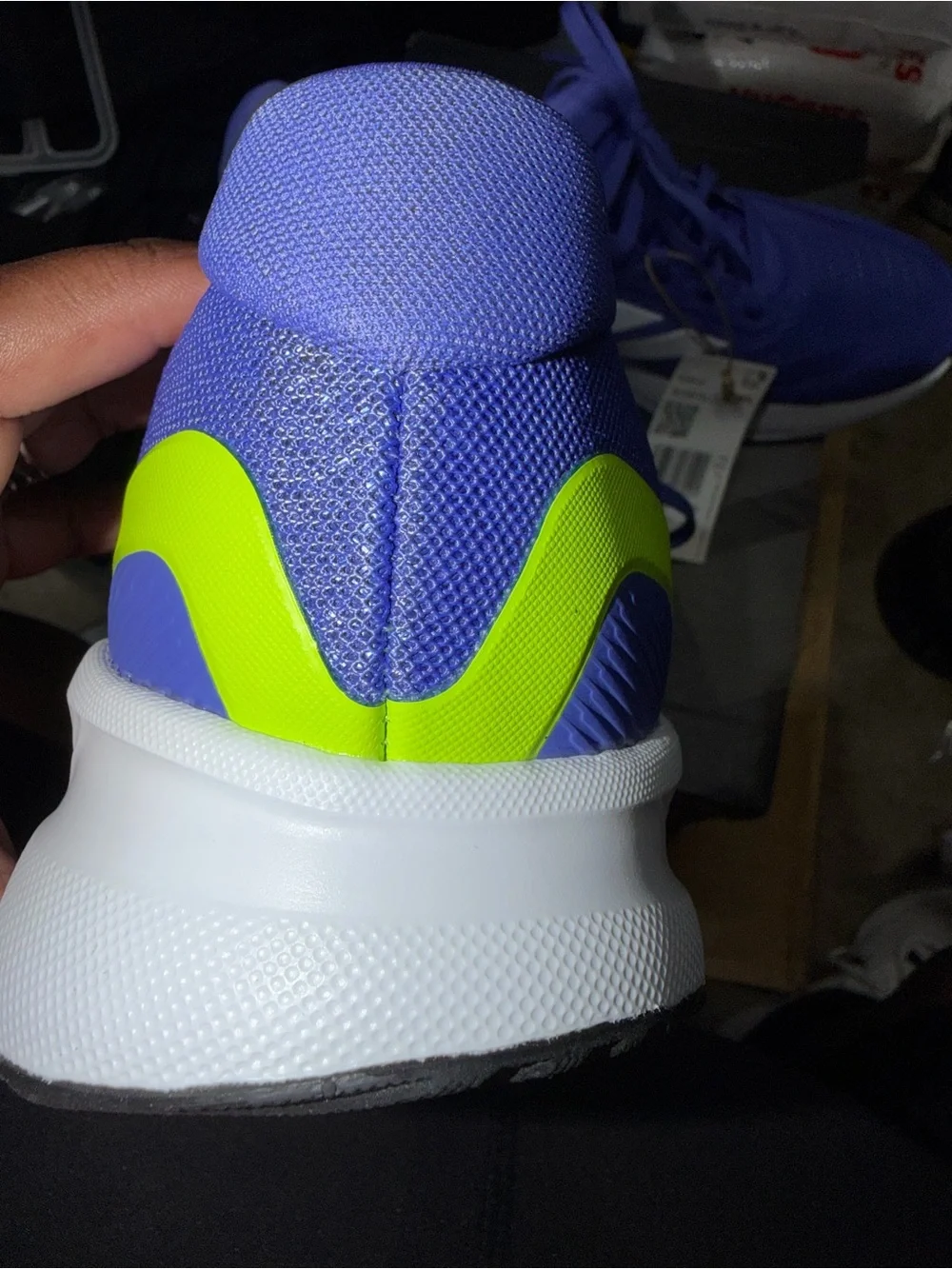 adidas Men's Athletic Running Shoes in Blue with Neon Accents